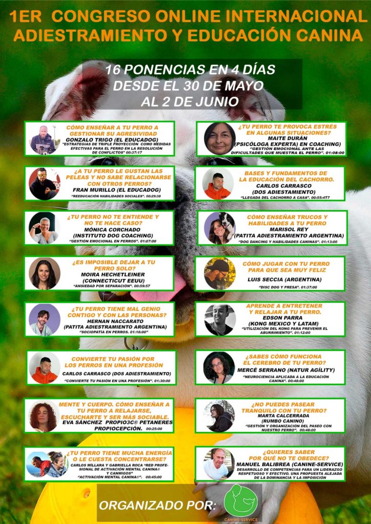 Cartel 1er Congreso Online Internacional de Adiestramiento y Educación Canina