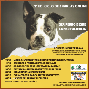 3ª Edición de Charlas ONLINE "Ser Perro desde la Neurociencia", con Mercè Serrano @ Charlas online (vía Zoom)